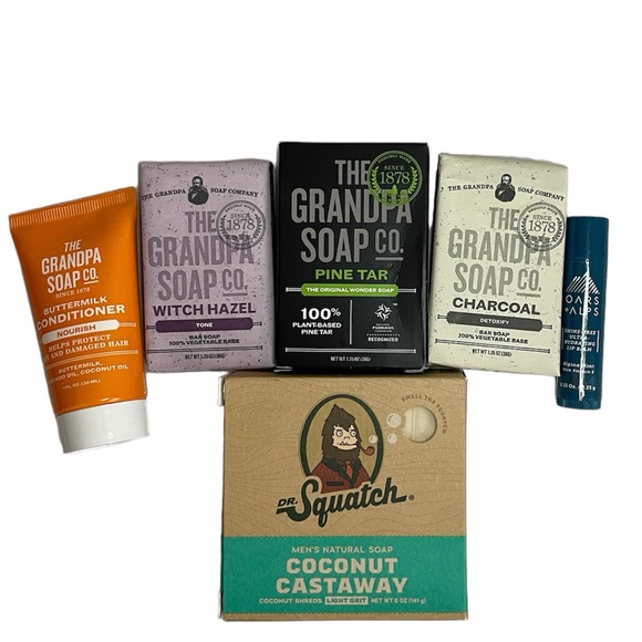 New! Mens Clean Bath, Body & Skincare 8 piece set-Soap, Lip Balm, Mouthwash Hair - Picture 3 of 14